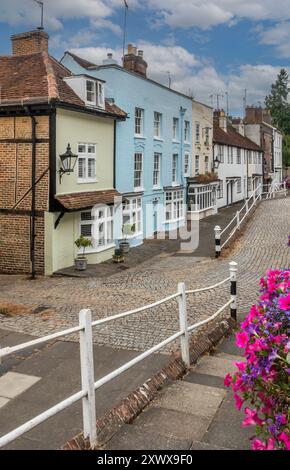 Architettura sulla High Street, Old Hemel Hempstead, Hertfordshire, Inghilterra Foto Stock