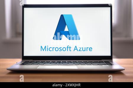 Logo Microsoft Azure visualizzato sul laptop Foto Stock