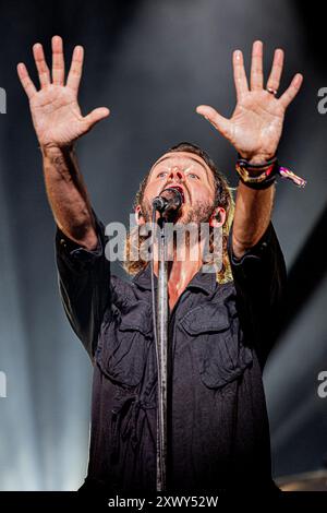 Ungheria 11 agosto 2024 gruppo editoriale dal vivo allo Sziget Festival di Budapest © Andrea Ripamonti / Alamy Foto Stock