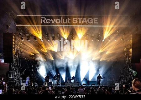 Ungheria 11 agosto 2024 gruppo editoriale dal vivo allo Sziget Festival di Budapest © Andrea Ripamonti / Alamy Foto Stock