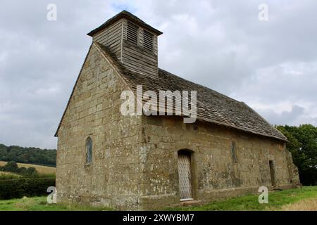 Langley Chapel una chiesa anglicana, costruita nel 1601, situata in una zona remota a circa 1,5 miglia a sud di Acton Burnell, Shropshire, Inghilterra. Foto Stock