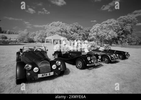 Morgan Cars line-up al Classics al Penshurst Car Show al Penshurst Place 18 agosto 2024 foto: Michael Cole Foto Stock