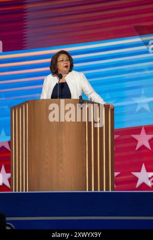 Congresso Nazionale Democratico 2° giorno Chicago. Cerimonia di apertura della convention DNC a Chicago allo United Center. Foto Stock