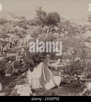 Vita in Palestina tra la fine del XIX e l'inizio del XX secolo. Festeggiamenti dopo il Ramadan nel cimitero musulmano di Jaffa. Palestina storica. Impero Ottomano. 1890-1900 Foto Stock