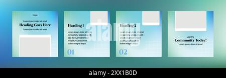 Modello di post sulla sequenza di social media moderno ed elegante Illustrazione Vettoriale