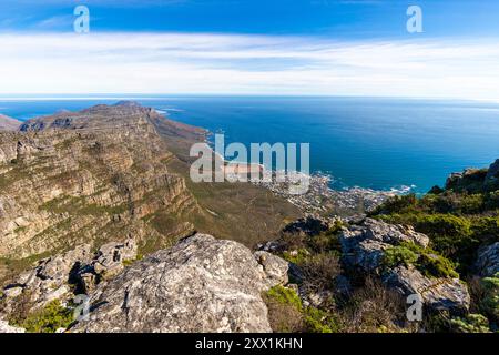 Vista da Table Mountain, città del Capo, Provincia del Capo Occidentale, Sud Africa, Africa Foto Stock