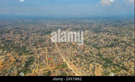 Aerial di Goma, Repubblica Democratica del Congo, Africa Foto Stock