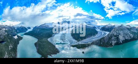 Aerea del ghiacciaio Pia, Terra del fuoco, Cile, Sud America Foto Stock