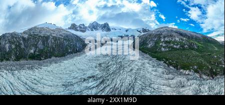 Aerea del ghiacciaio Pia, Terra del fuoco, Cile, Sud America Foto Stock