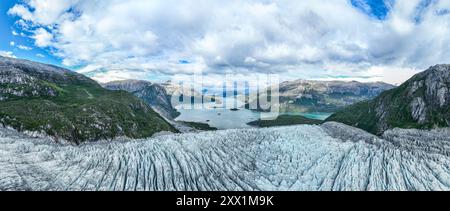 Aerea del ghiacciaio Pia, Terra del fuoco, Cile, Sud America Foto Stock