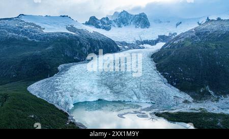 Aerea del ghiacciaio Pia, Terra del fuoco, Cile, Sud America Foto Stock