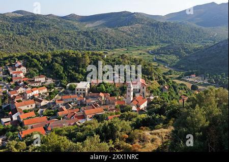 Città di Lastovo, isola di Lastovo, Croazia, Europa sudorientale Foto Stock