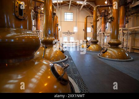 Glenmorangie Distillery, Tain, Ross-shire, Highlands, Scozia, Regno Unito, Europa Foto Stock