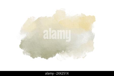 Colore macinato astratto forma statica ad acquerello su sfondo bianco per cartoline, siti Web, inviti, volantini, prodotti da imballaggio, ripetizioni Foto Stock