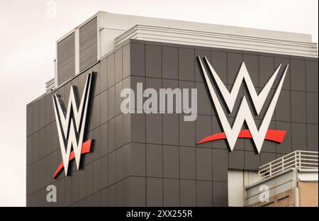 World Wrestling Entertainment sulla Titan Tower di Stamford CT Foto Stock