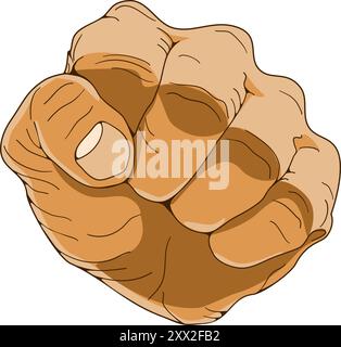 Immagine cartoni animati della mano umana. Illustrazione vettoriale nella tecnica piatta Illustrazione Vettoriale