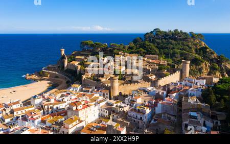 Vista aerea di Tossa de Mar, Spagna Foto Stock