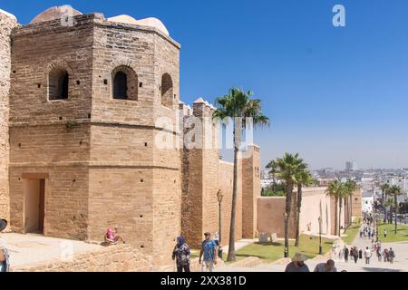 Vista della Kasbah delle oudaias o Udayas a Rabat, Marocco Foto Stock