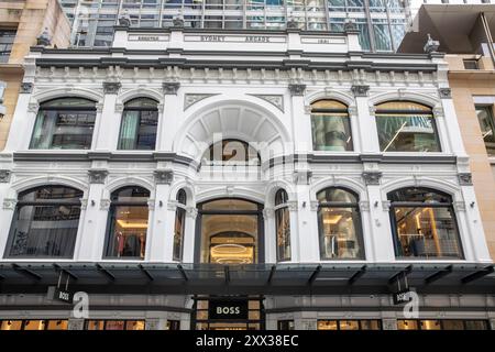 La facciata dell'ex Sydney Arcade Foto Stock