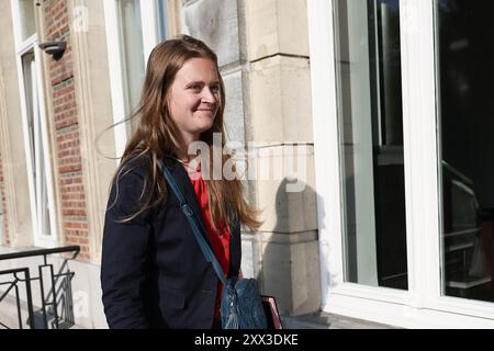 Jambes, Belgio. 22 agosto 2024. Anne-Catherine Dalcq, ministro vallone dell'agricoltura e degli affari rurali, nella foto dell'arrivo per la riunione del governo vallone, a Jambes, giovedì 22 agosto 2024. BELGA PHOTO BRUNO FAHY credito: Belga News Agency/Alamy Live News Foto Stock