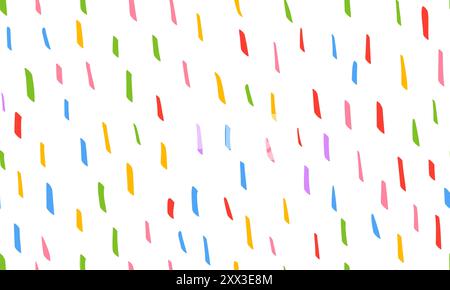 Colorato, semplice sfondo a trattini. Pattern vettoriale senza giunture. Trama del rumore disegnata a mano. Illustrazione Vettoriale