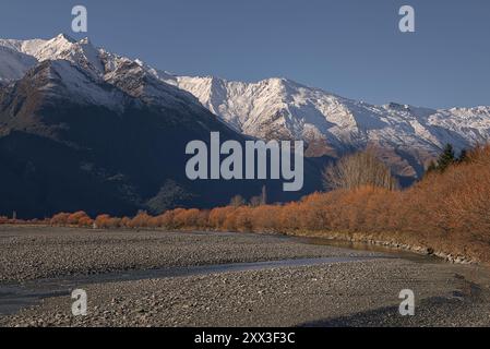 Inverno nella Mt Aspiring Valley, Otago, nuova Zelanda 2024 Foto Stock