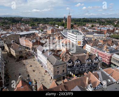 Il centro commerciale Market Hall Building, Shrewsbury, Shropshire, Inghilterra Foto Stock