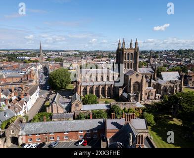 Cattedrale di Hereford, Herefordshire, England, Regno Unito Foto Stock