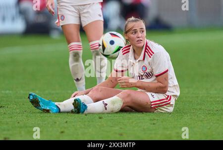 Georgia Stanway, FCB Damen 31 nella partita di calcio femminile FC BAYERN Muenchen - JUVENTUS TORINO 0-0 il 20 agosto 2024 a Monaco, Germania. Stagione 2024/2025, 1.Bundesliga, FCB, Monaco, Google Pixel, Frauen Bundesliga giorno di partita x, x.. Spieltag Photographer: Immagini ddp/immagini a stella Foto Stock