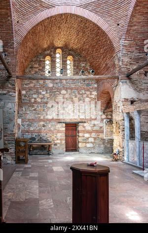 L'interno del monastero di San Leonzio, Vodocha, Macedonia del Nord. Foto Stock