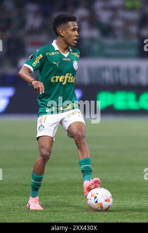 SP - SAN PAOLO - 08/21/2024 - LIBERTADORES CUP 2024, PALMEIRAS x BOTAFOGO - Estevao giocatore del Palmeiras durante la partita contro il Botafogo allo stadio Arena Allianz Parque per il campionato di Coppa Libertadores 2024. Foto: Marcello Zambrana/AGIF (foto di Marcello Zambrana/AGIF/Sipa USA) Foto Stock