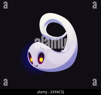 Font fantasmi di Halloween numero nove, carattere spaventoso, tipo horror malvagio, alfabeto mostro spettrale. Cifra tipografica del fantoccio vettoriale isolato. Segno numerico 9 a forma di spavento dei cartoni animati. Simbolo di conteggio matematico Illustrazione Vettoriale