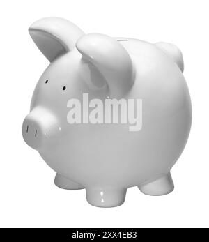 Porcellana bianca isolata nella schiena bianca Foto Stock