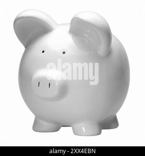 Porcellana bianca isolata nella schiena bianca Foto Stock