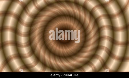 anelli concentrici in calde tonalità marrone e beige, con un effetto di sfocatura radiale che crea una profondità e un movimento ipnotici simili a un tunnel. Illustrazione Vettoriale