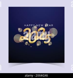 Design del banner Web felice anno nuovo 2025. Felice anno nuovo Clipart auguri di lusso modello di sfondo auguri. Felice anno nuovo 2025 sfondo colorato Illustrazione Vettoriale