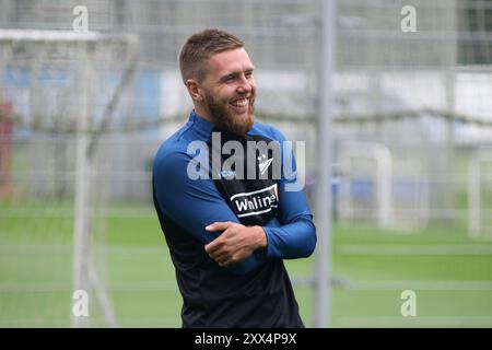 San Pietroburgo, Russia. 22 agosto 2024. Ivan Sergeev, della squadra di calcio Zenit visto durante un allenamento aperto presso la base di allenamento Zenit FC prima della partita di calcio Zenit San Pietroburgo - Spartak Mosca, Premier League russa, che si terrà a San Pietroburgo, Gazprom Arena. Credito: SOPA Images Limited/Alamy Live News Foto Stock