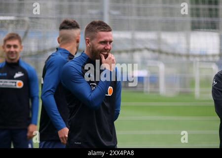 San Pietroburgo, Russia. 22 agosto 2024. Ivan Sergeev, della squadra di calcio Zenit visto durante un allenamento aperto presso la base di allenamento Zenit FC prima della partita di calcio Zenit San Pietroburgo - Spartak Mosca, Premier League russa, che si terrà a San Pietroburgo, Gazprom Arena. Credito: SOPA Images Limited/Alamy Live News Foto Stock