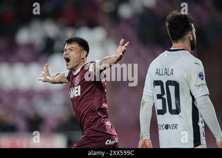 Buenos Aires, Argentina - 22 agosto 2024: Lanús volvió a derrotar a Liga de Quito, Walter Bou Foto Stock