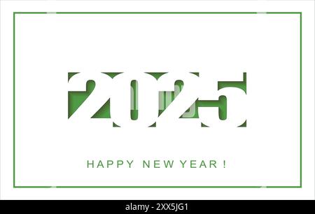 Auguri di Natale e Capodanno per il 2025. Vettore. Illustrazione Vettoriale