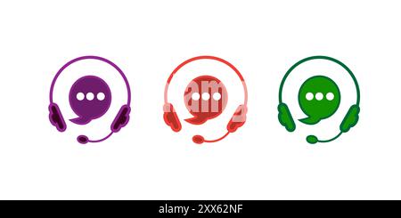 Il logo delle cuffie può essere utilizzato per aziende, icone e altri. backgroud bianco Illustrazione Vettoriale