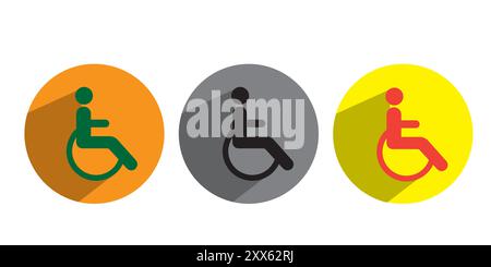 segno disabilitato su sfondo bianco Illustrazione Vettoriale