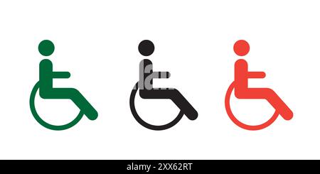 segno disabilitato su sfondo bianco Illustrazione Vettoriale