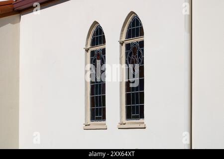 vetrate della chiesa cattedrale Foto Stock