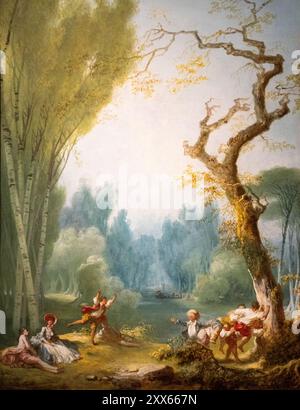 Dipinto di Jean Honore Fragonard chiamato A Game of Horse and Rider dipinto nel 1775/1780 Foto Stock