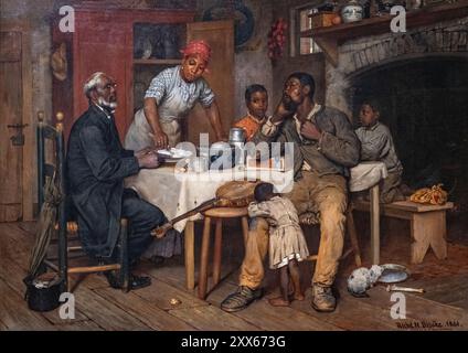 Dipinto di Richard Norris Brooke chiamato Una visita Patoral dipinto 1881 Foto Stock