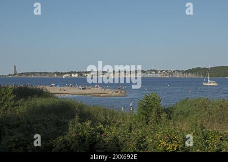 Monumento navale, Laboe, spiaggia di fronte, Falckenstein, Kiel, Schleswig-Holstein, Germania, Europa Foto Stock