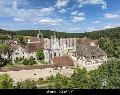 Monastero e Palazzo di Bebenhausen, ex abbazia cistercense, vista aerea, distretto di Tuebingen, Baden-Wuerttemberg, Germania, Europa Foto Stock