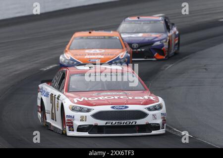 22 luglio 2018, Loudon, New Hampshire, Stati Uniti d'America: Paul Menard (21) si batte per la posizione durante il Foxwoods Resort Casino 301 al New Hampshire Motor Speedway Foto Stock