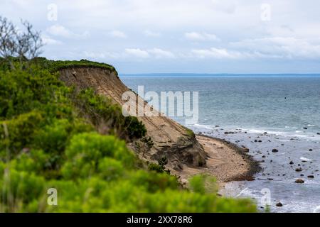 Foto della spiaggia di Clay Head Preserve, Block Island, Rhode Island, USA. Agosto 2024. Foto Stock